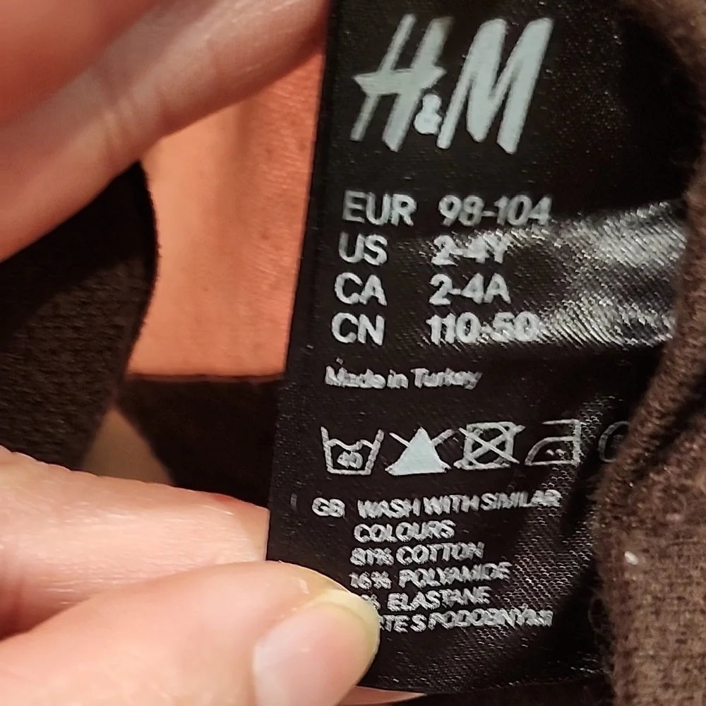 H&M Dark Brown Knit Fabric Legging 2-4Y